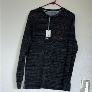 U.S. Polo Assn. Black Long Sleeve Tee with Crew Neck NWT Sz M